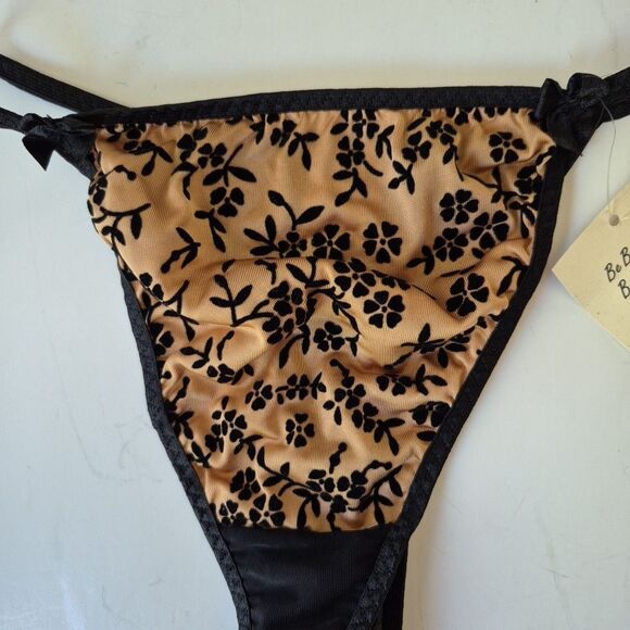 Biatta Intimates Black Brown Floral Vintage Mesh Camisole Set Womens Large/7 - Picture 6 of 10